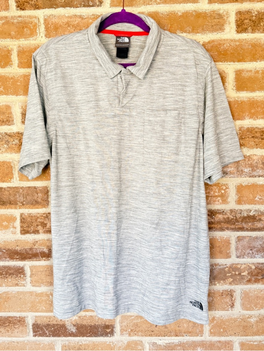 The North Face Light Heather Gray Short-Sleeve Polo